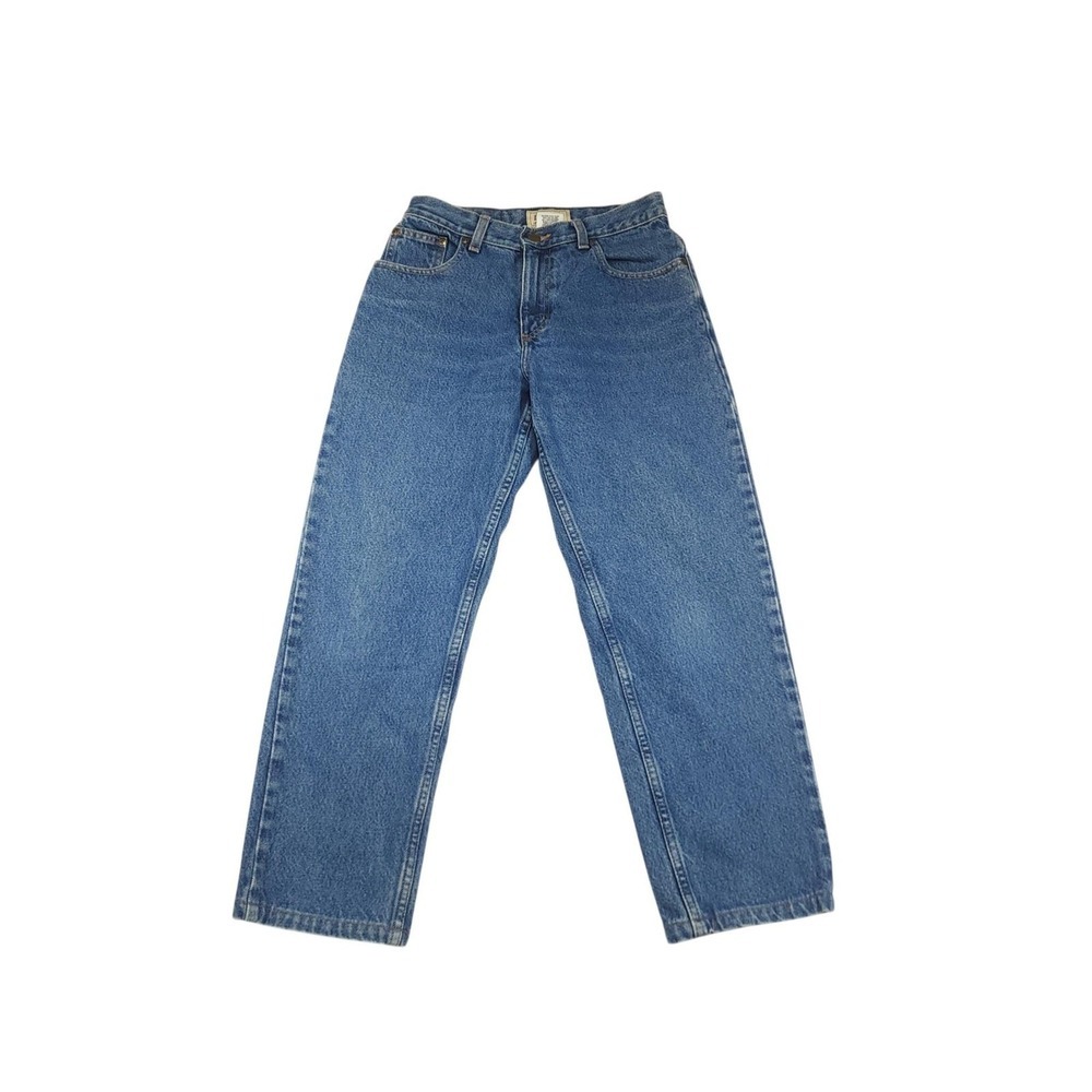 L.L. Bean Straight Leg Jeans Womens 6 Petite Mid Rise Blue Denim 25" Inseam